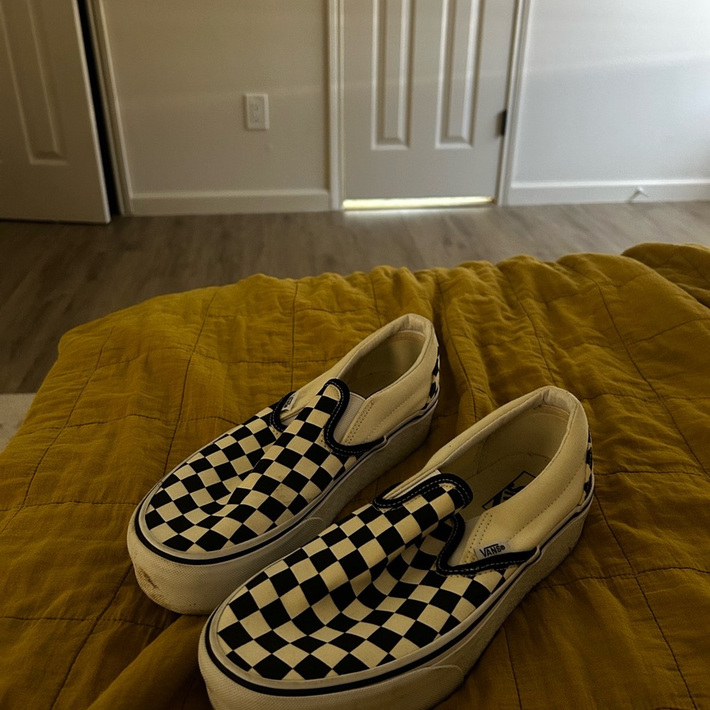 Vans Black and White Checkered Slip-On Shoes